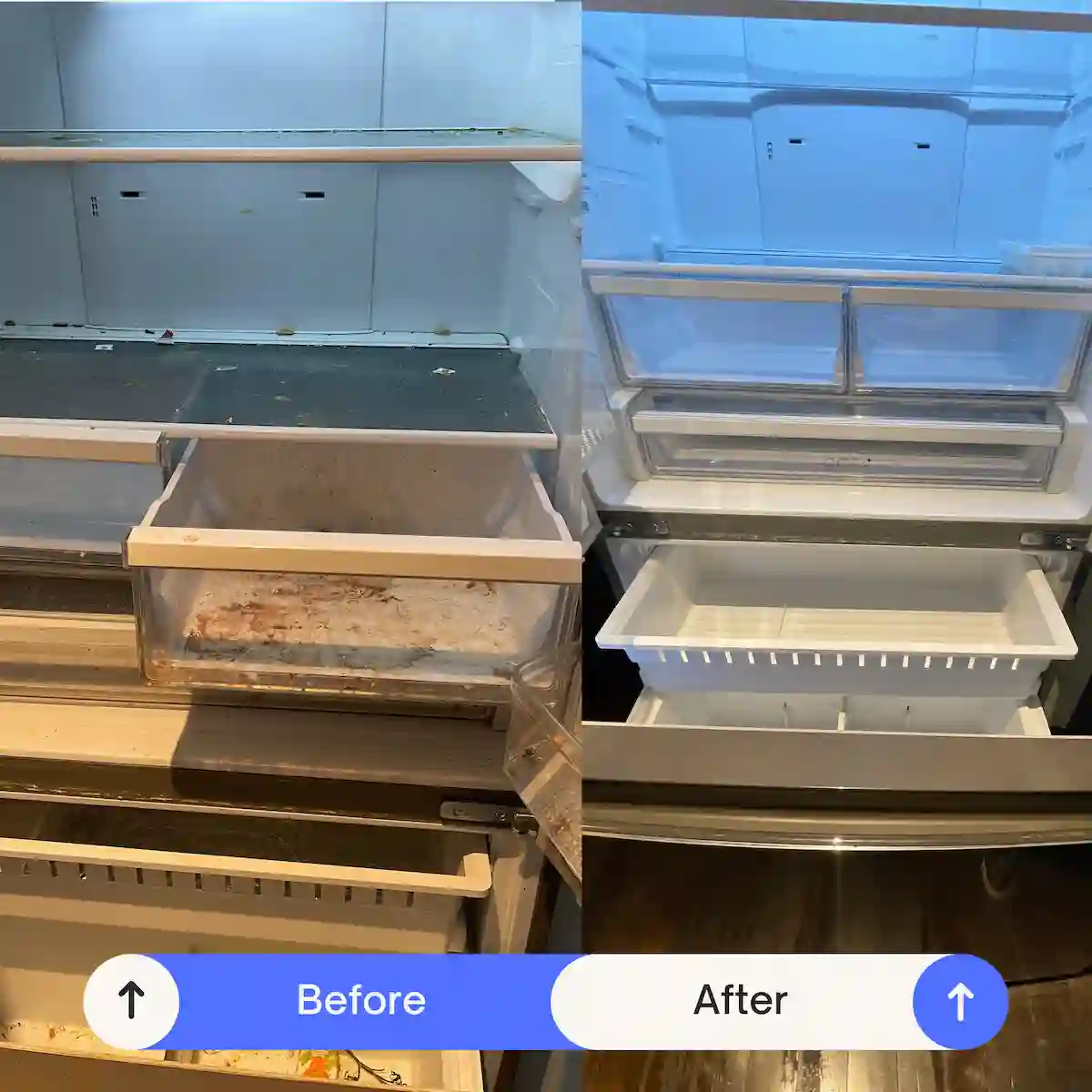Before & After Refrigerator cleaning transformation